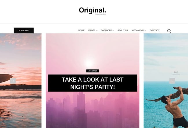 screenshot of the simple website template original